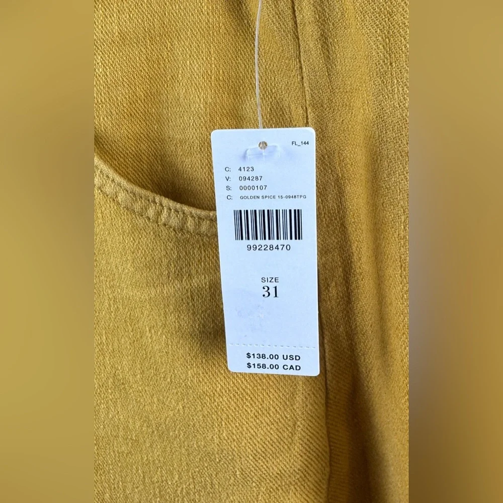 Pilcro Adi Linen Blend Crop Flare Pants Golden Spice Mid-Rise Wide Leg 31 NWT - Picture 8 of 8